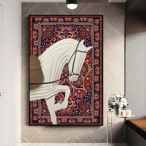 لوحه الخيل خلفية سجاد
