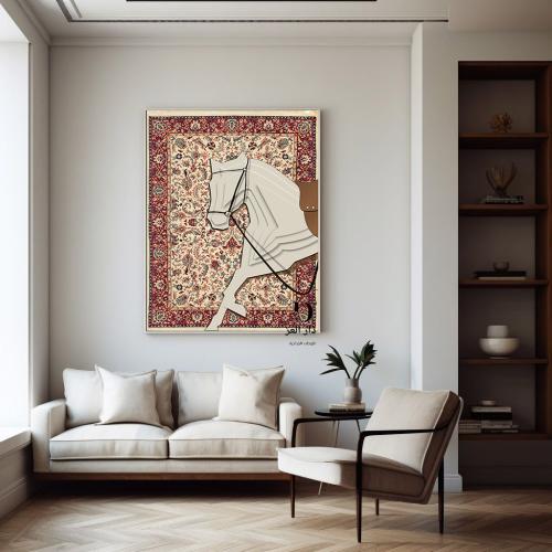 لوحه الخيل خلفية سجاد