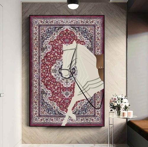 لوحه الخيل خلفية سجاد