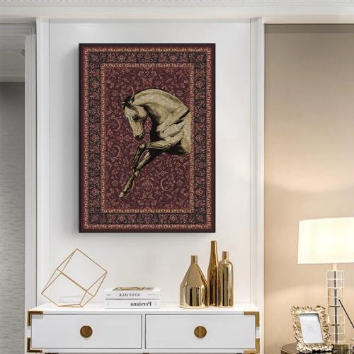 لوحه الخيل خلفية سجاد