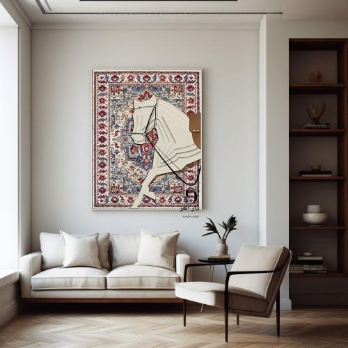 لوحه الخيل خلفية سجاد