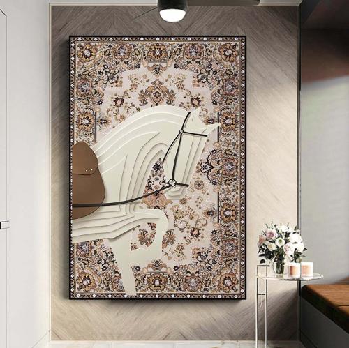 لوحه الخيل خلفية سجاد