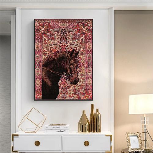 لوحه الخيل خلفية سجاد