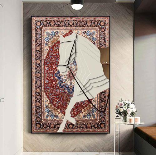 لوحه الخيل خلفية سجاد