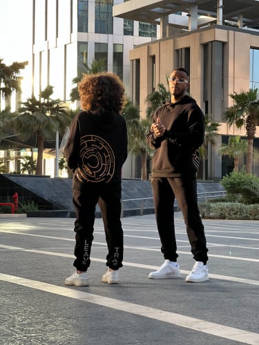Oversized Black Maze Hoodie
