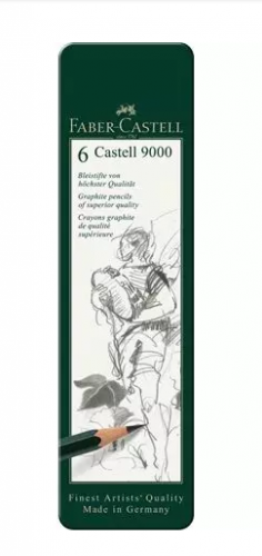 Castell 9000 Graphite Pencil, Pack of 6