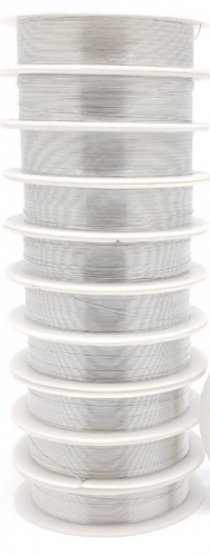 سلك نحاس للأعمال الفنية - فضي / 1مم ملون