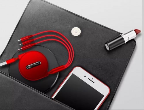 شاحن ثلاثي حلزوني من كافيلي - أحمر اللون