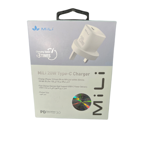 شاحن W20 جداري PD من Mili أبيض