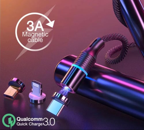 شاحن ثلاثي قماش مغناطيسي 1.2 متر