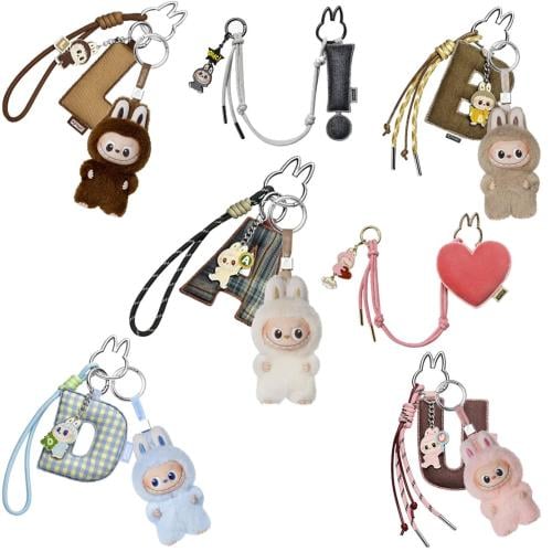 Pin for Love Mini Labubu Doll+Letter Pendant Combo