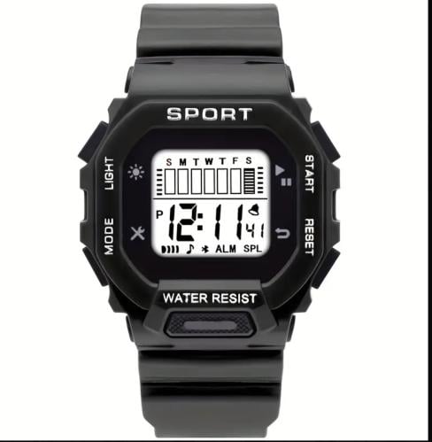 ساعة رياضية أسود