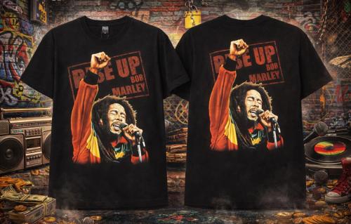 تي شيرت بوب ماري مع الكاب شغل يدوي