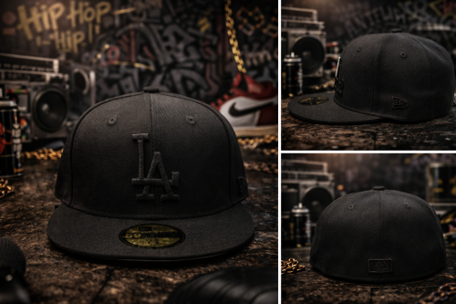 كاب LA أسود مقفل