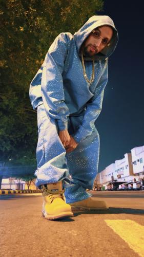 Sky blue jeans set, full design, SLOW SHOP