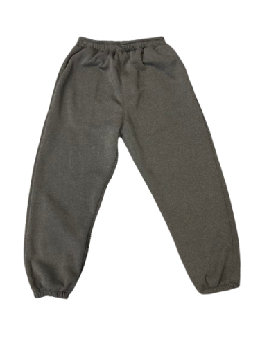 بنطلون رمادي قطني تصميم كامل