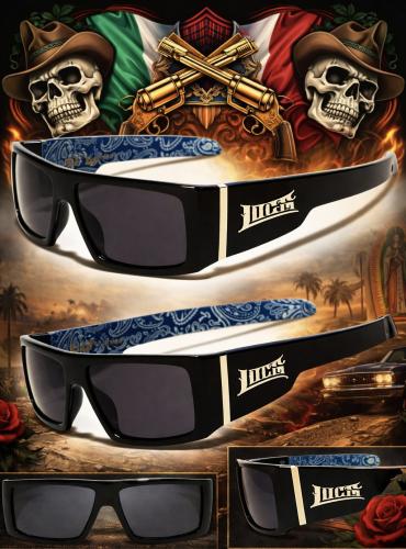 Original Locs Latin Sunglasses Bandana Blue