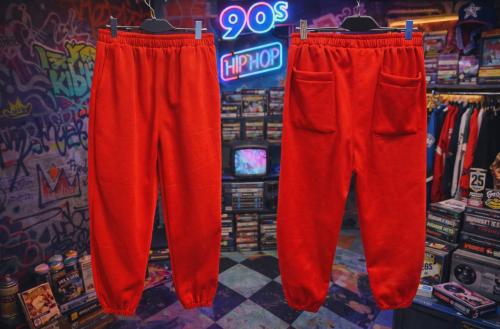 بنطلون قطني أحمر تصميم