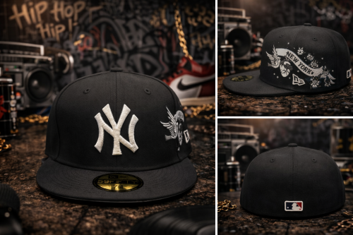 كاب NY أسود مقفل