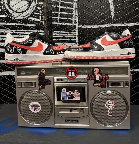 Air Force shoes with a full bandana design