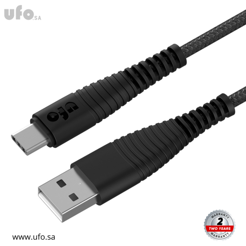 سلك جوال 1.2 متر قماش اسود USB-type c