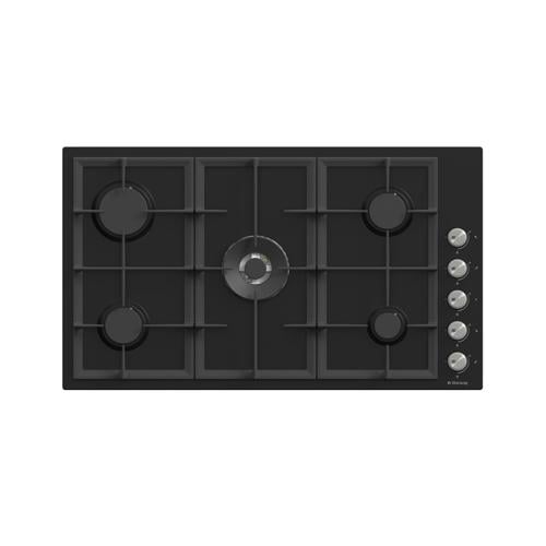 Starway Built-in Gas Hob, Heavy Cast Iron Supports, Italian Parts & Turkish Assembly, 5 Burners, 60x90 cm, Black - SWBH9605-BL222