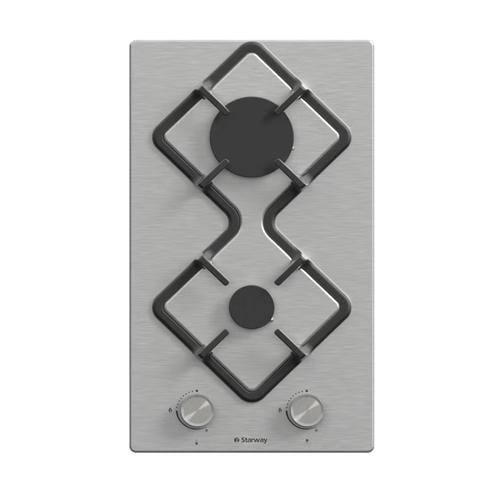 Starway 2 Burner 51x30cm Built-In Gas Cooker, Iron Cast Stand, Heavy Duty,