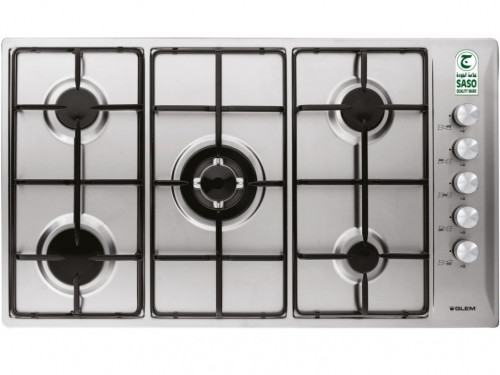 Glem Gas Hob 5Gas Brn,86cm,Enml,Sd/C