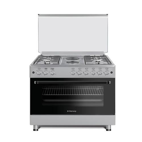 Starway Gas Cooker 4 Gas Burners + 2 Hotplates, Steel, Standard Stand - Model SWFC9604-HIF9H