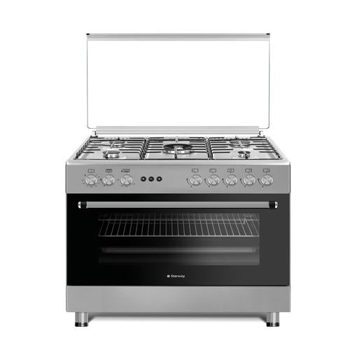 Starway Gas Cooker 5 Burners, 60x90 cm, Heavy Stand with Grill, Silver - Model SWFC9605-ILF9SG2