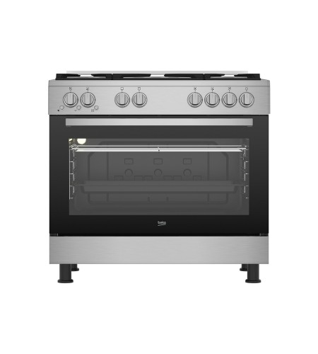 فرن غاز بيكو 5 عيون 60 * 90 امان كامل استيل GG15125FXNS