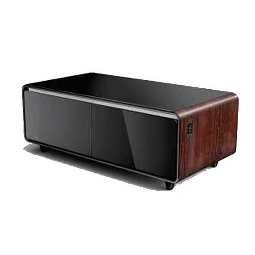 BANCOOL Smart Table Refrigerator Cooling 130 Liter, Black/Wooden, SRD-130BLW