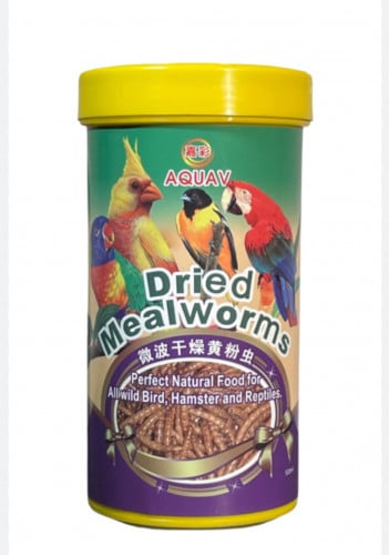 دود قبابي مجفف وزن 1000 ملي يناسب لجميع الطيور و يعتبر  بروتين عالي