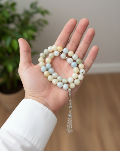 سبحة حجر فلورايت طبيعي ملون