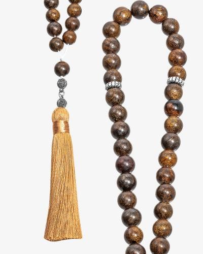 سبحة فاخرة بحجر برونزيت طبيعي