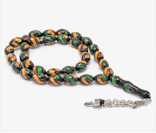 سبحة كوك خشب طبيعي منقوش