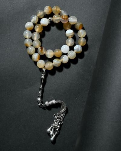 سبحة فاخرة من العقيق اليماني الطبيعي