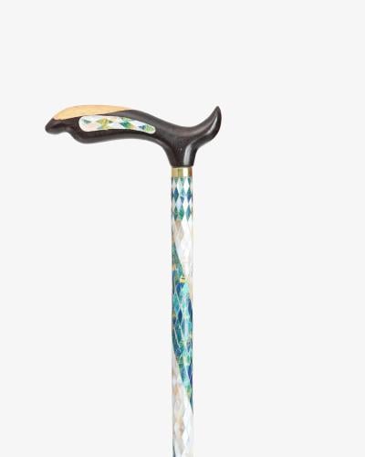 عصا عكاز من خشب ايبانوس طبيعي فاخر