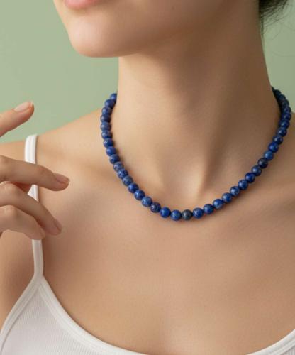 عقد نسائي حجر لازورد طبيعي