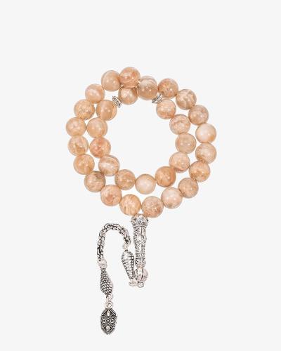 سبحة انيقة حجر جاد روز طبيعي