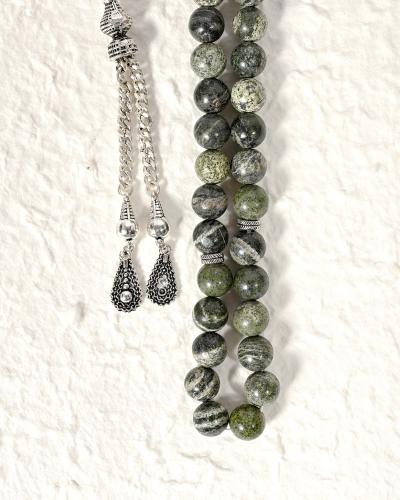 سبحة زيبرا اخضر طبيعي فاخر