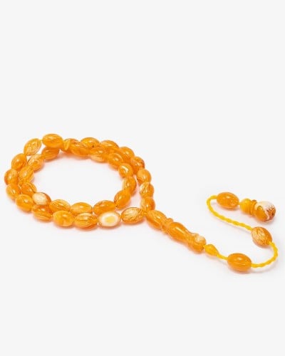 Oval rosary with scented amber soil