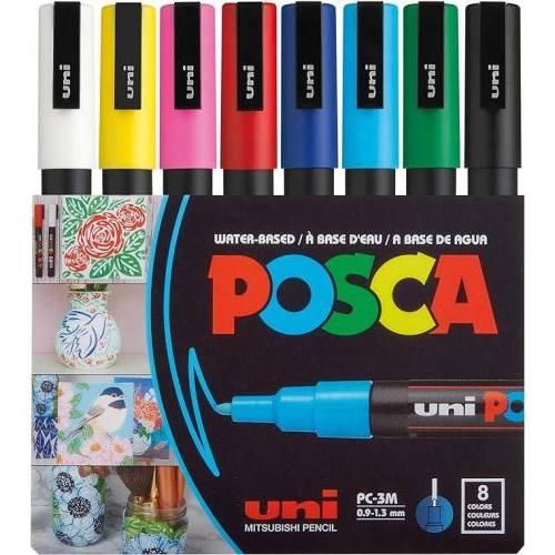 طقم ألوان بوسكا 8 ألوان | Uni Posca
