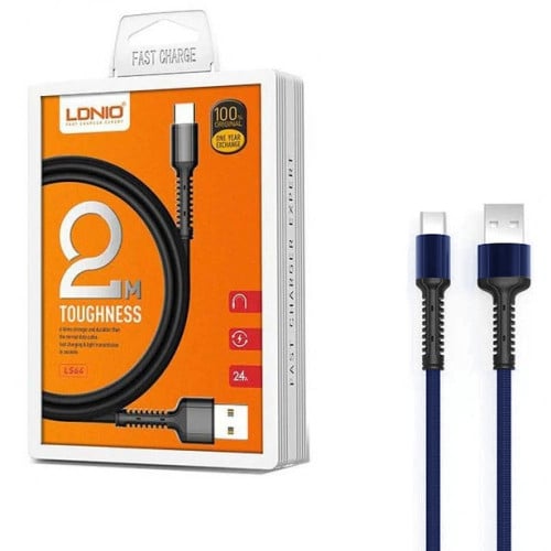 كيبل آيفون قماشي 2M من لدنيو LDNIO | LS64