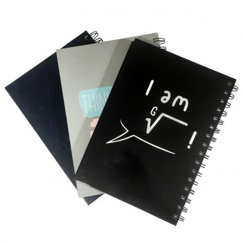 دفتر مربعات مقوى سلك 100 BOOKEY | A5