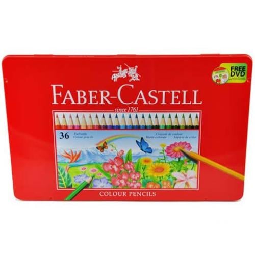 الوان خشبية - فابر كاستل 36 قلم تلوين في علبة معدنية