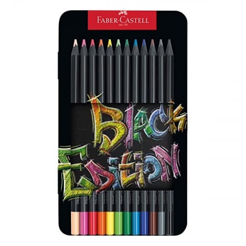 طقم ألوان خشبية بلاك ادشن 12 لون | FABER-CASTELL