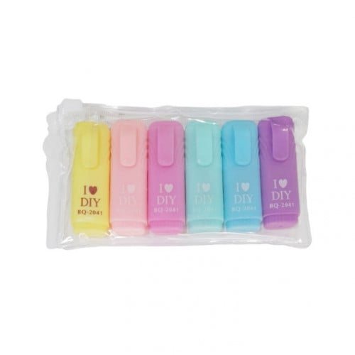 طقم أقلام تظهير بعدة ألوان 6 | BOOKEY