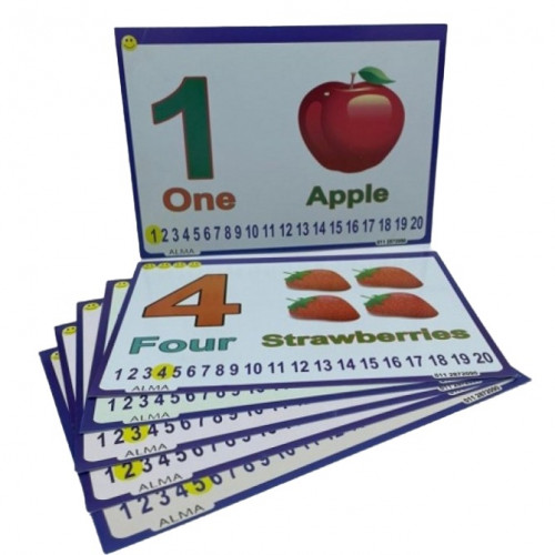 مجموعة الأرقام الانجليزية مع صور بمقاسين | ALMA