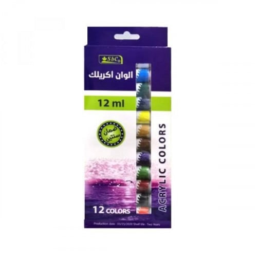 ألوان عصار أكريلك 12 لون اس بي سي